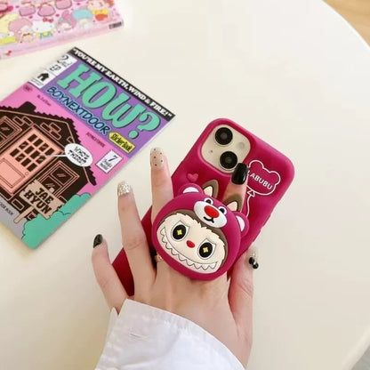 Funda para teléfono con soporte de Labubu Kawaii