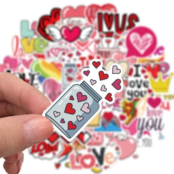 Valentine's Day Stickers - 50Pcs