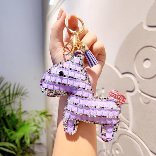 Rhinestone Horse Keychain