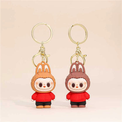 Mini Labubu Keychain - 3D Cartoon Doll for Bags, Cars & Gifts