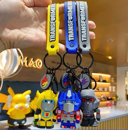 Transformers Keychain – Cute Robot Character Keyring with Wrist Strap