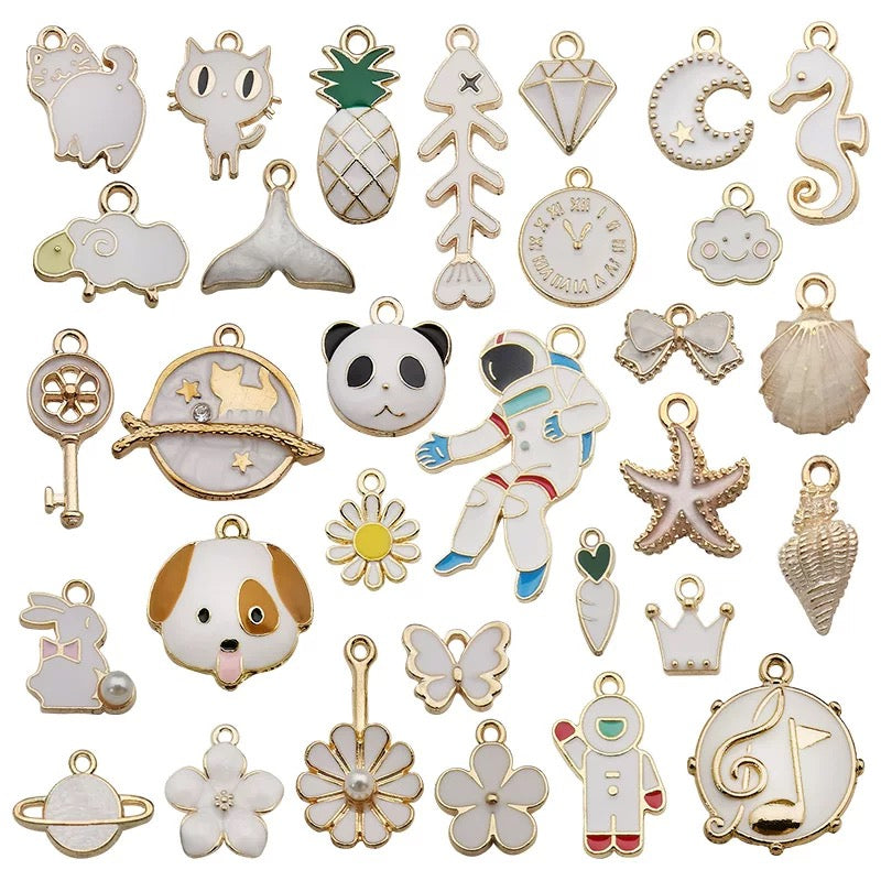 Mixed 31 Pcs DIY Jewelry Making Charms