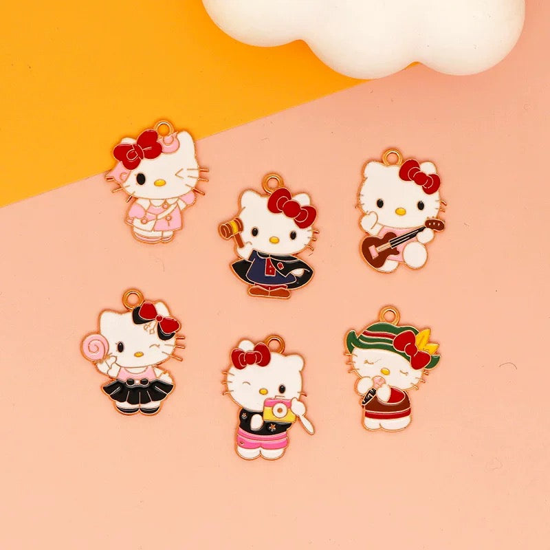 Breloques en alliage Hello Kitty ludiques pour la fabrication de bijoux