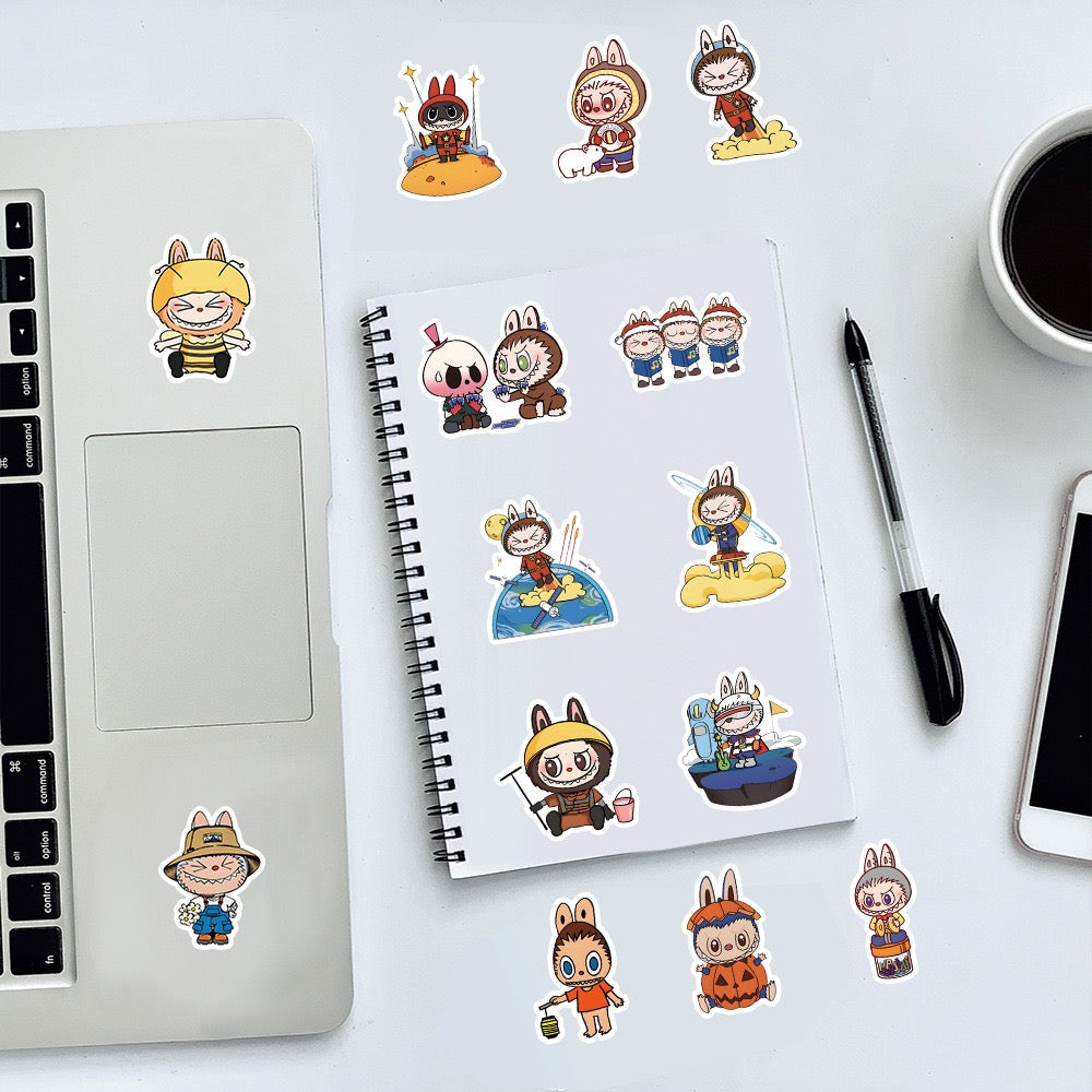 Cute Cartoon Labubu Stickers - 50 Pcs