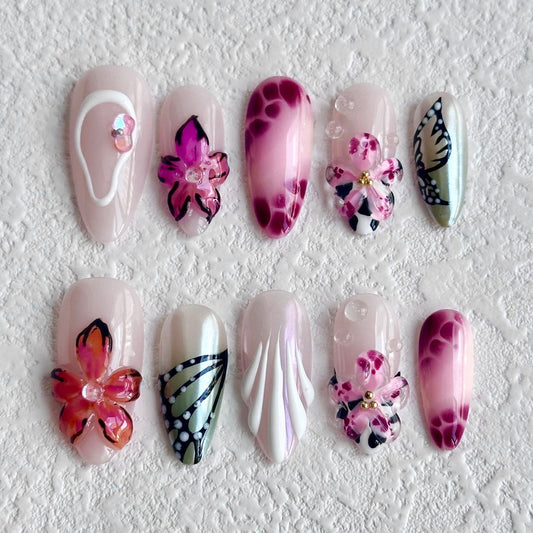 Ongles à coller Floral Paradise