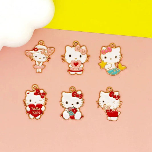 Charming Kitty Alloy Charms for Jewelry Making