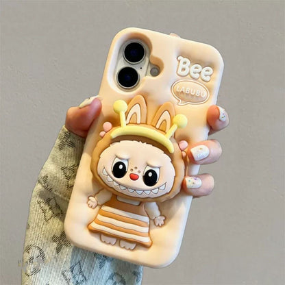 Funda para teléfono con soporte de Labubu Kawaii