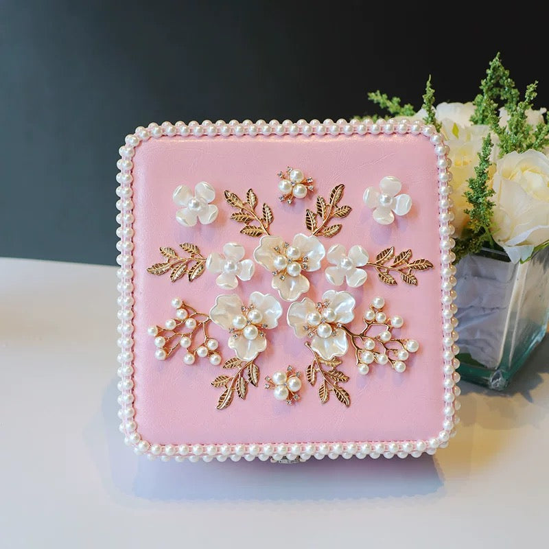 Charming Pink Floral Jewelry Box - Perfect Gift & Storage