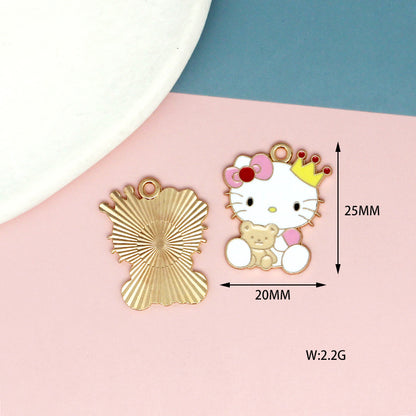 Adorable Hello Kitty Enamel Charms for DIY Jewelry Making