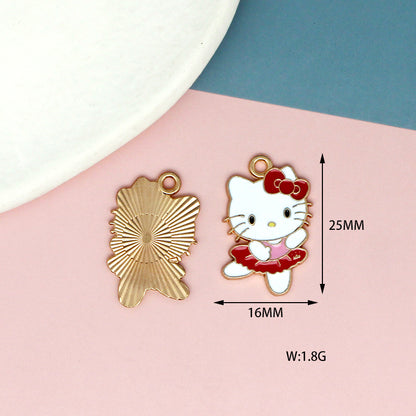 Adorable Hello Kitty Enamel Charms for DIY Jewelry Making