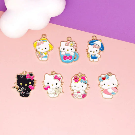 Playful Kitty Alloy Charms for Jewelry Making