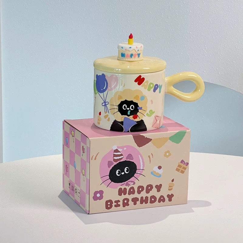 Happy Birthday Lovely Cat Ceramic Mug