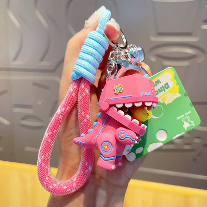 Cute Dinosaur Robot Keychain – Colorful & Fun Keyring Accessory