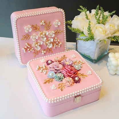 Charming Pink Floral Jewelry Box - Perfect Gift & Storage