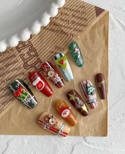 Merry Christmas Press On Nails