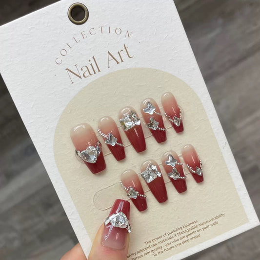 Sparkling Love Chain Press-on Nails