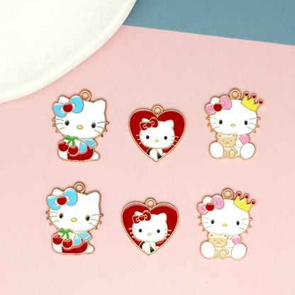 Adorable Hello Kitty Enamel Charms for DIY Jewelry Making