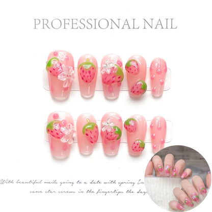 Strawberry Sweetheart Press-on Nails