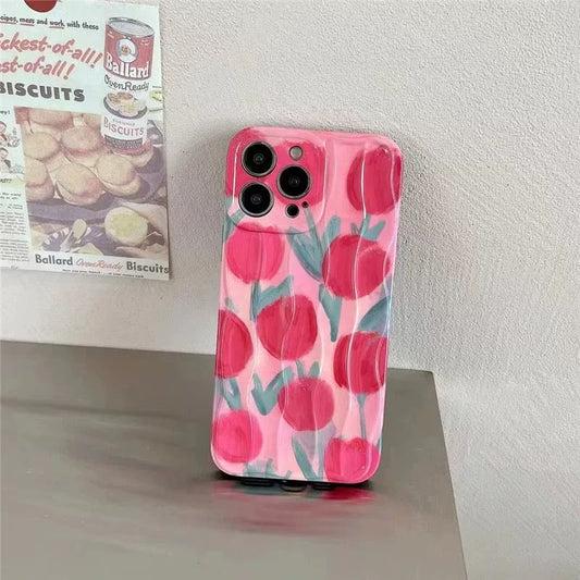 Coque de téléphone à motif de tulipes