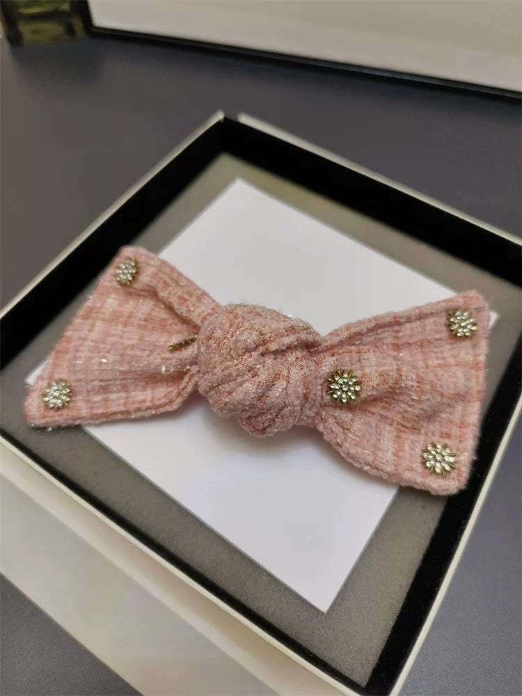 Tweed Elegance Bow Clips