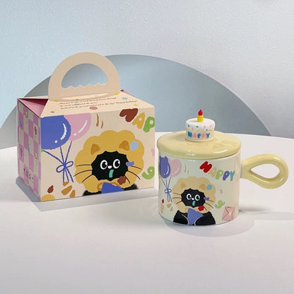 Happy Birthday Lovely Cat Ceramic Mug