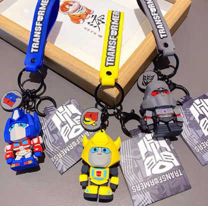 Transformers Keychain – Cute Robot Character Keyring with Wrist Strap