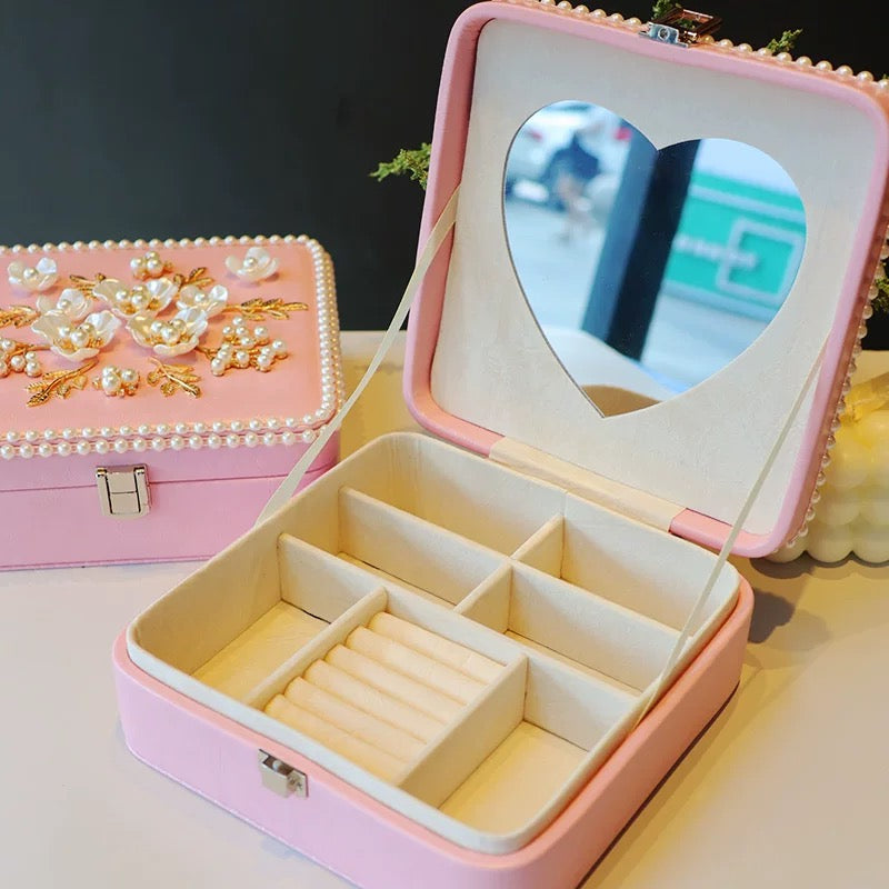 Charming Pink Floral Jewelry Box - Perfect Gift & Storage