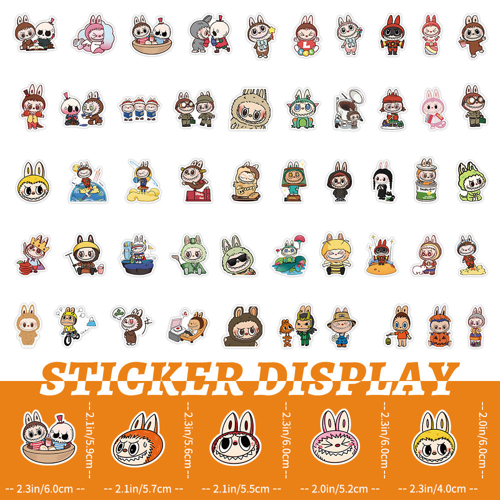 Cute Cartoon Labubu Stickers - 50 Pcs