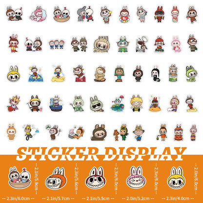 Cute Cartoon Labubu Stickers - 50 Pcs