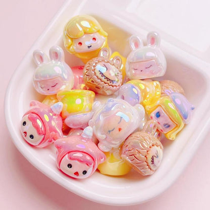 Pearlescent Fairy Tale Beads - Cute Resin Charms for DIY Jewelry & Crafts