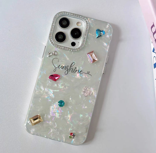 Coque de téléphone Bling Shell avec nom personnalisé