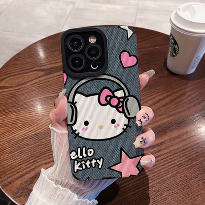 Coque de téléphone en jean Hello Kitty