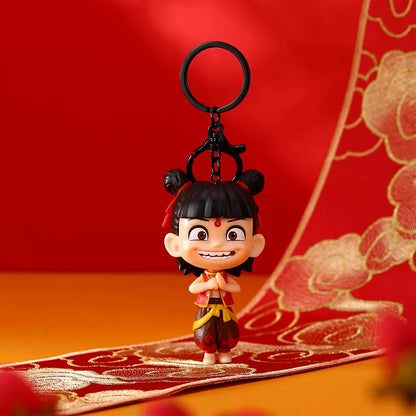 Nezha & Ao Bing Keychain Set – Chinese Mythology Figure Keychains, Cute Anime Bag Charms- Preorder