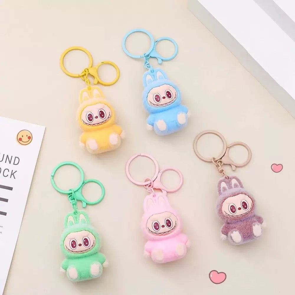 Mini Labubu Keychain - 3D Cartoon Doll for Bags, Cars & Gifts