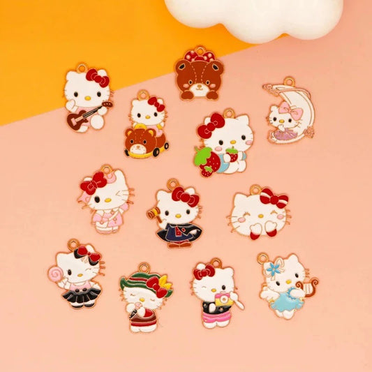 Playful Hello Kitty Alloy Charms for Jewelry Making