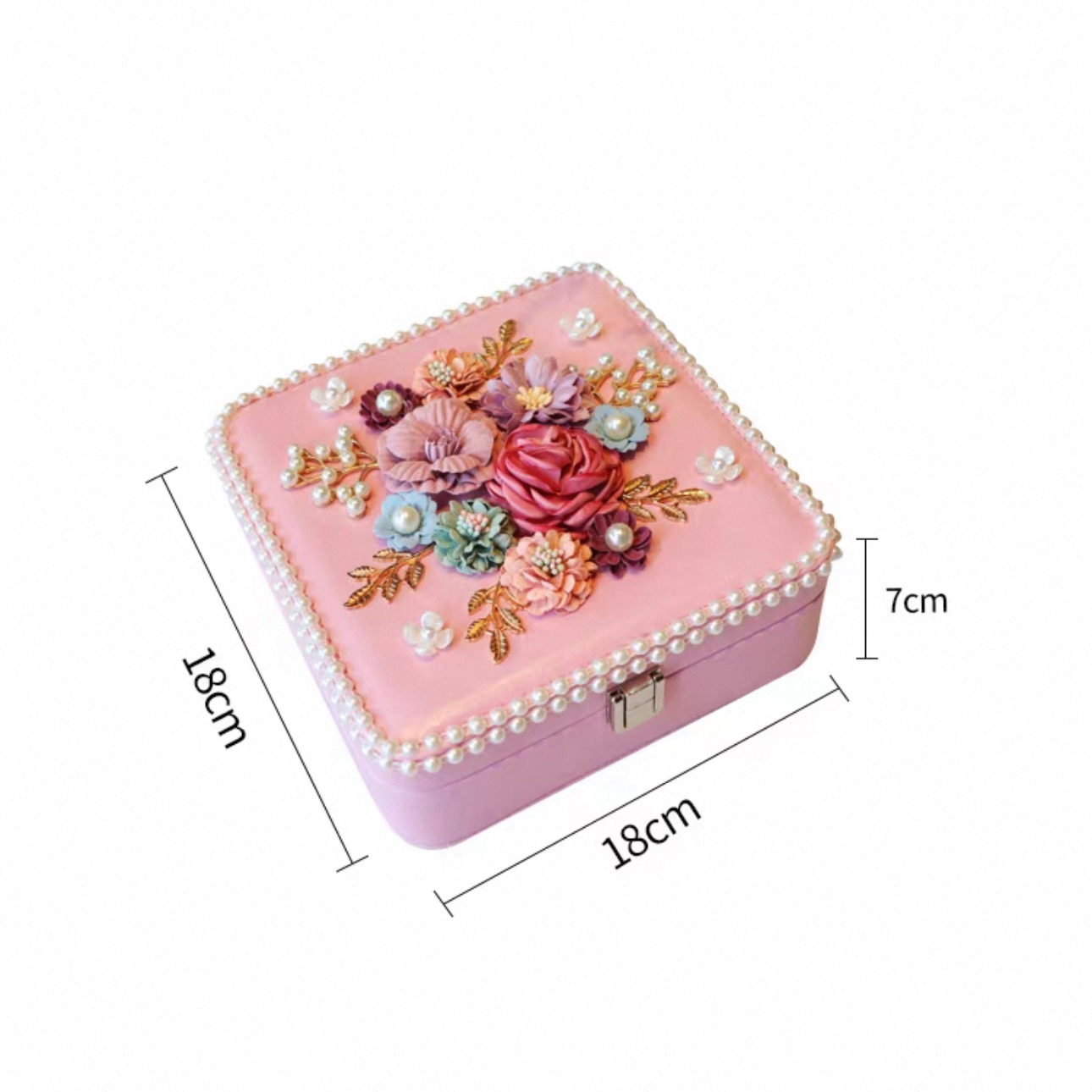 Charming Pink Floral Jewelry Box - Perfect Gift & Storage