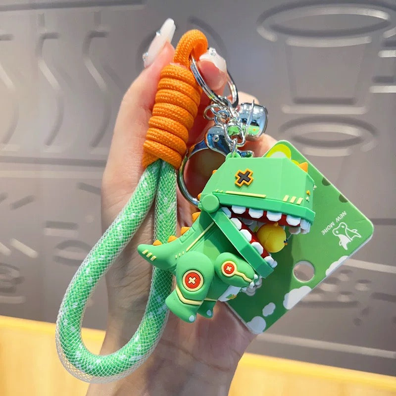 Cute Dinosaur Robot Keychain – Colorful & Fun Keyring Accessory