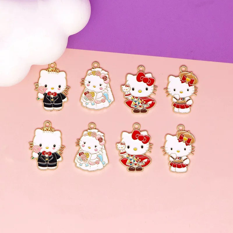 Adorable Kitty Alloy Charms for Jewelry Making