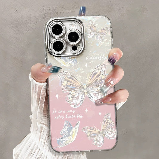 Elegante funda para teléfono con mariposa en degradado