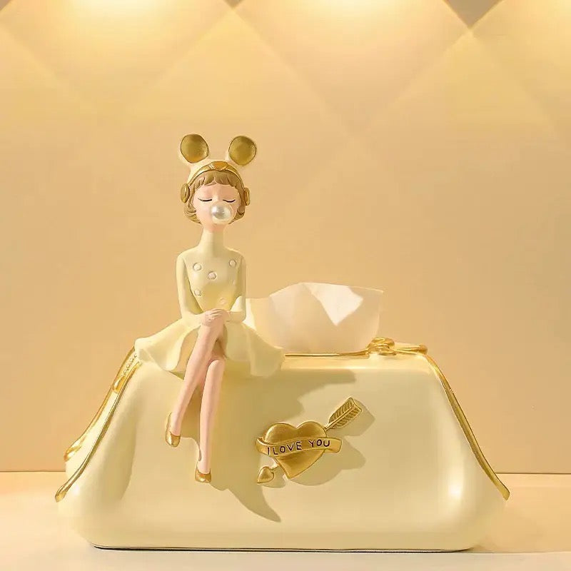 Elegant Bubble Girl Decorative Tissue Box