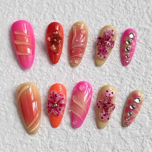 Ongles à coller Coral Dream