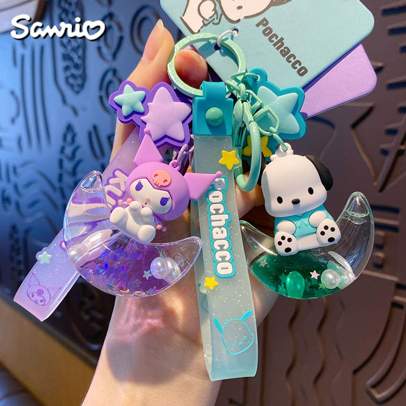 Sanrio Starry Moon Keychain - Cute Cinnamoroll, Pochacco, Kuromi & My Melody Designs for Bags and Keys