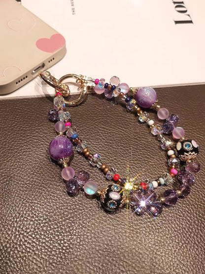 Radiant Amethyst Gemstone Phone Lanyard