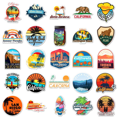 California DIY Outdoor Adventure Stickers - 50Pcs