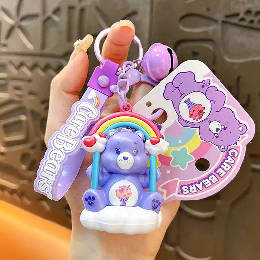 Porte-clés Care Bears avec balançoire arc-en-ciel