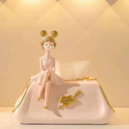 Elegant Bubble Girl Decorative Tissue Box