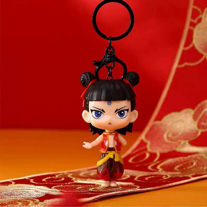 Nezha & Ao Bing Keychain Set – Chinese Mythology Figure Keychains, Cute Anime Bag Charms- Preorder