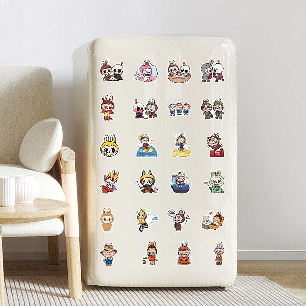 Cute Cartoon Labubu Stickers - 50 Pcs