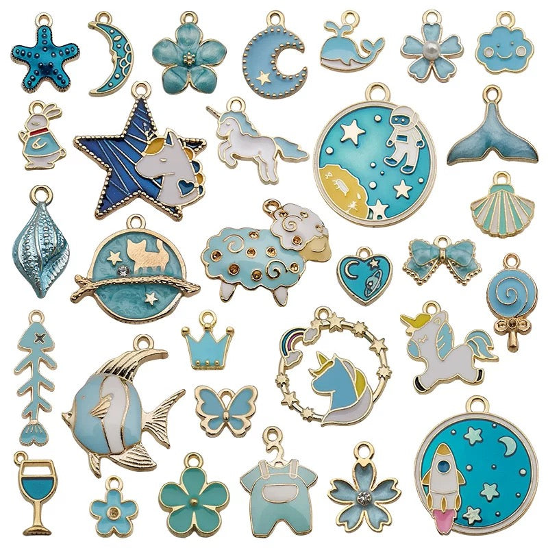 Mixed 31 Pcs DIY Jewelry Making Charms