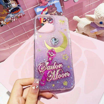 Handmade Gradient Glitter Magical Sailor Moon Phone Case